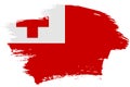 Tonga brush stroke flag vector background. Hand drawn grunge style Tongan isolated banner