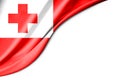 Tonga flag. 3d illustration. with white background space for text