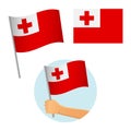Tonga flag in hand Royalty Free Stock Photo