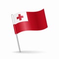 Tonga flag map pointer layout. Vector illustration. Royalty Free Stock Photo