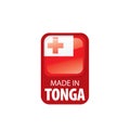 Tonga flag, vector illustration on a white background. Royalty Free Stock Photo