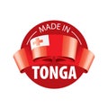 Tonga flag, vector illustration on a white background. Royalty Free Stock Photo