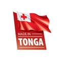Tonga flag, vector illustration on a white background. Royalty Free Stock Photo