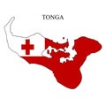 Tonga map vector illustration.