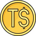 Tongan paÃÂ»anga coin icon, currency of Tonga