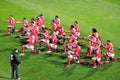 Tongan Sipi Tau war dance before rugby game