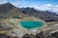 Tongariro Alpine Crossing - Emerald Lakes in New Zealand Royalty Free Stock Photo