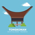 Tongkonan is the traditional ancestral house, or Rumah adat of the Torajan people, in South Sulawesi, Indonesia. Tongkonan have a