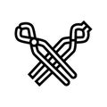 tongs blacksmith line icon vector illustration Royalty Free Stock Photo