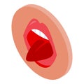 Tongue articulation icon isometric vector. Mouth speech