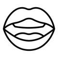 Tongue articulation icon outline vector. Mouth pronunciation