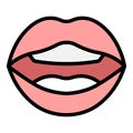 Tongue articulation icon vector flat