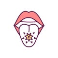 Tongue cancer RGB color icon