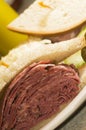 Tongue corned beef sandwich Royalty Free Stock Photo