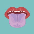 Tongue disease, vector of organ concept Royalty Free Stock Photo