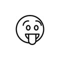 Tongue emoji outline icon. Signs and symbols can be used for web, logo, mobile app, UI, UX
