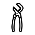 tongue groove pliers line icon vector illustration Royalty Free Stock Photo