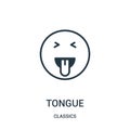 tongue icon vector from classics collection. Thin line tongue outline icon vector illustration. Linear symbol Royalty Free Stock Photo