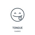 tongue icon vector from classics collection. Thin line tongue outline icon vector illustration. Linear symbol Royalty Free Stock Photo