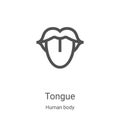 tongue icon vector from human body collection. Thin line tongue outline icon vector illustration. Linear symbol for use on web and Royalty Free Stock Photo