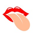 Tongue mouth vector icon