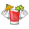 Tongue out bloody mary mascot cartoon