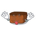 Tongue out brownies mascot cartoon style