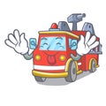 Tongue out fire truck mascot cartoon