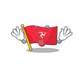 Tongue out flag isle of man with cartoon