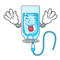 Tongue out infussion bottle mascot cartoon Royalty Free Stock Photo