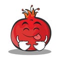 Tongue out pomegranate cartoon character style