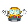 Tongue out school bus mascot cartoon