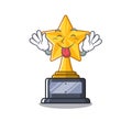 Tongue out star shaped cartoon the toy trophy