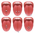 Tongue Piercing Examples Royalty Free Stock Photo