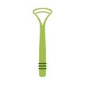 Tongue scraper with plastic green handle for morning oral hygiene Royalty Free Stock Photo