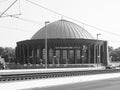 Tonhalle concert hall in Duesseldorf, black and white