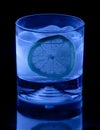 Tonic Water and Lemon in Black Light