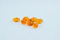Tonics several orange tablets , concepts, health. Royalty Free Stock Photo