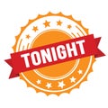 TONIGHT text on red orange ribbon stamp