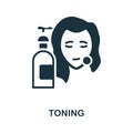 Toning icon. Simple element from skin care collection. Creative Toning icon for web design, templates, infographics and Royalty Free Stock Photo