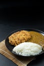 Tonkatsu Curry Rice Japanese deep-fried pork cutlet with Curry rice. Royalty Free Stock Photo