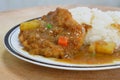 Tonkatsu deep fried pork dressing with Japanese curry