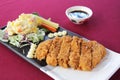 Tonkatsu Pork cutlet set , japanese food Royalty Free Stock Photo