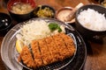 Tonkatsu set, deep fried pork, traditional Japanese food Royalty Free Stock Photo