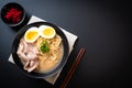 tonkotsu ramen noodles with pork and egg