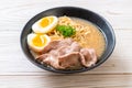 tonkotsu ramen noodles with pork and egg