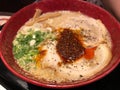 Tonkotsu Ramen, a ramen dish that originated in Japan and the soup broth is based upon pork bones