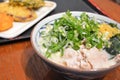 Tonkotsu udon with fried tempura