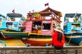 TONLE SAP LAKE SIEM REAP, CAMBODIA, February 2 2018: Unidentified tourists travel on Tourist boats at Tonle Sap Lake in Royalty Free Stock Photo