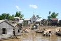 Church and homes on Tonle Sap - Phnom Penh